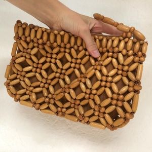 Vintage Wooden Beaded Clutch
